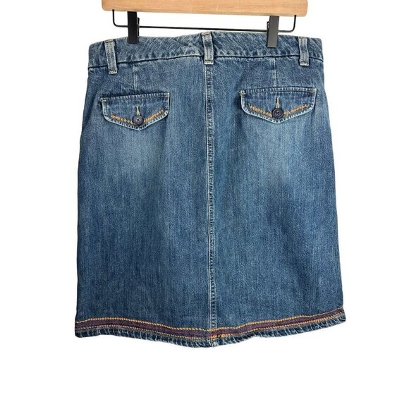 Eddie Bauer Vintage Embroidered Virginia Tech Hokie Denim Jean Skirt Sz 12 Women - Picture 8 of 8